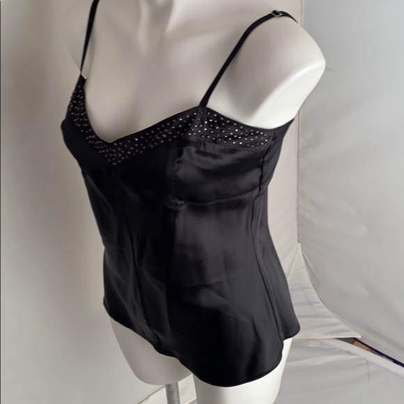 Express Design Studio Y2K black rhinestone silk camisole - Picture 2 of 10